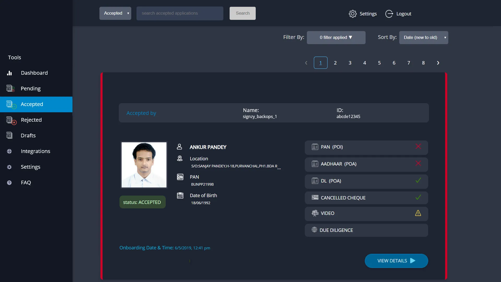 Signzy Distributor Investor Details